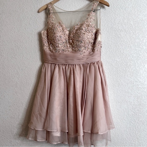 Cinderella Dresses & Skirts - Elegant Beaded,lace,rhinestones,pinky nude,tiered, mini flowy,lined,gauzy,fairy